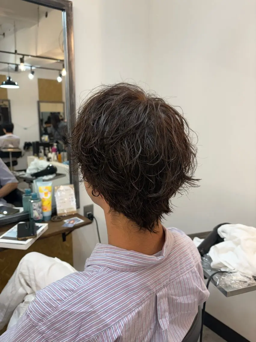 ミディアム パーマ メンズ メンズカットモデル 募集🚹✨荒井雛子のヘアスタイル