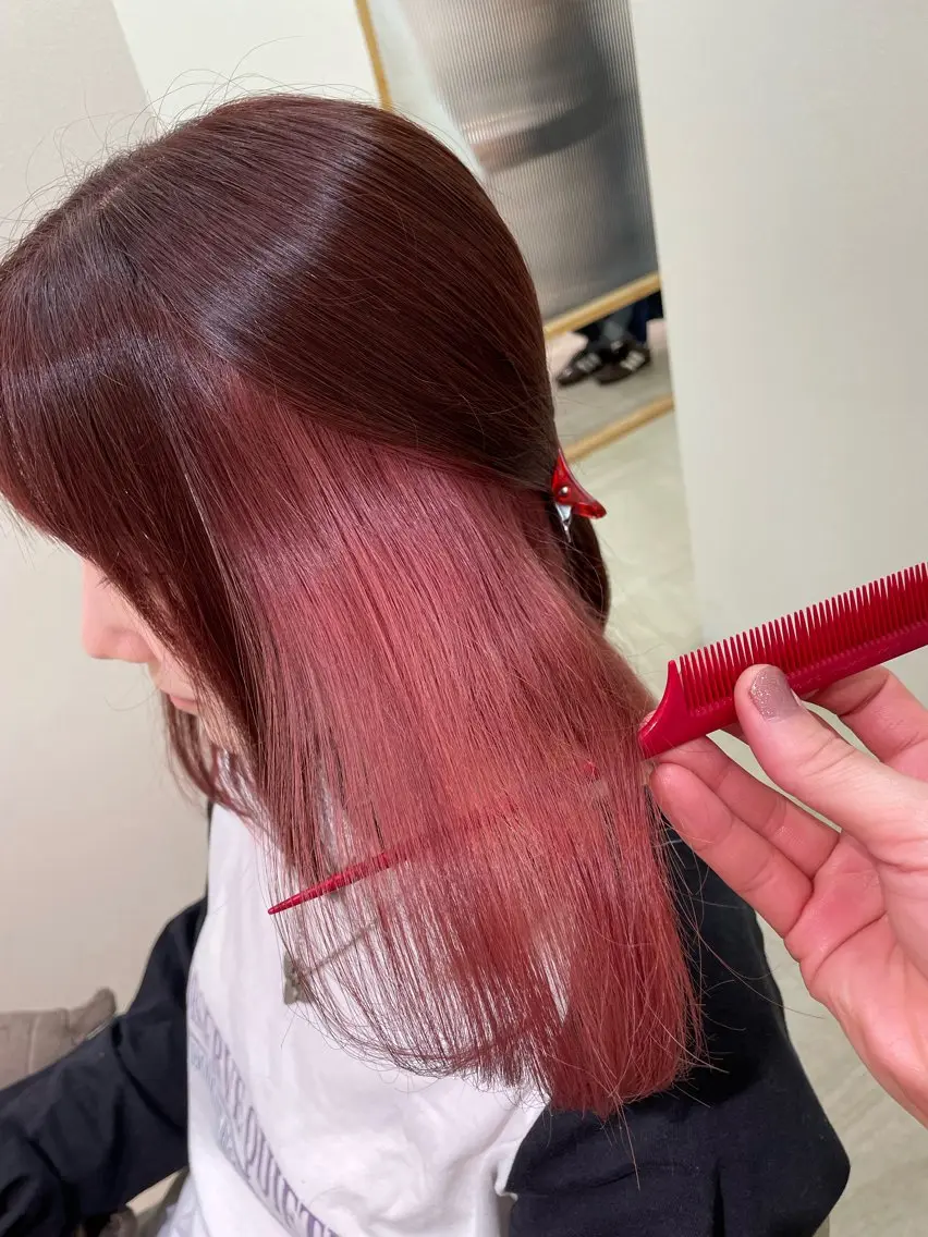 ミディアム カット ヘアカラー 田中 郁也のヘアスタイル