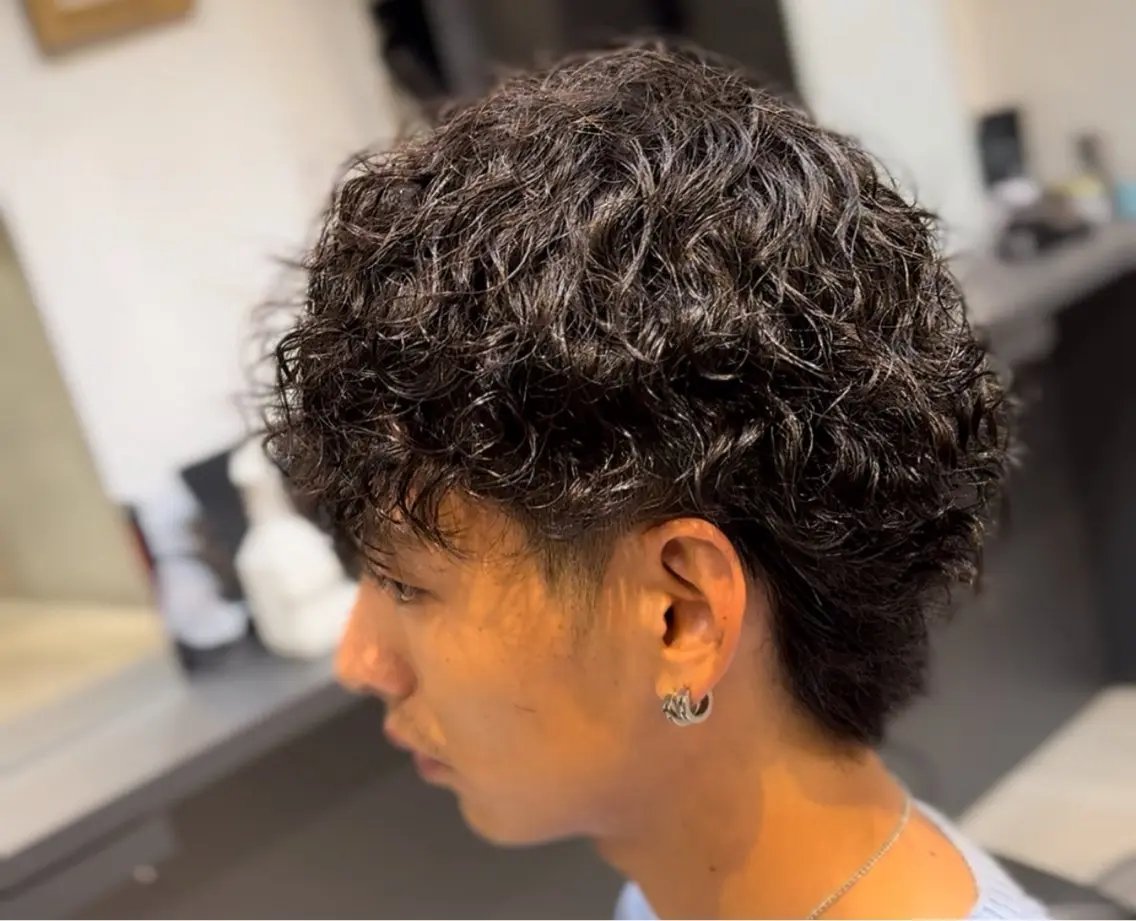 パーマ メンズ メンズウルフカット ウルフカット 藪野 悠のヘアスタイル