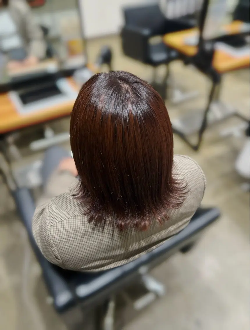 ミディアム ヘアカラー くろだ かなのヘアスタイル