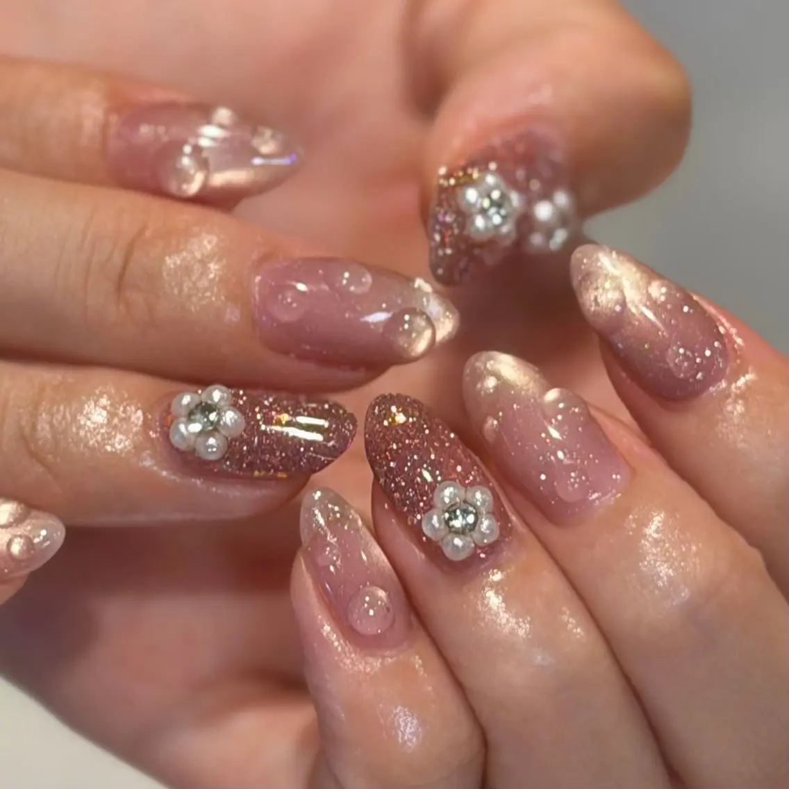 ネイル アートネイル yume 🎀大人ガーリー🎀のネイルデザイン