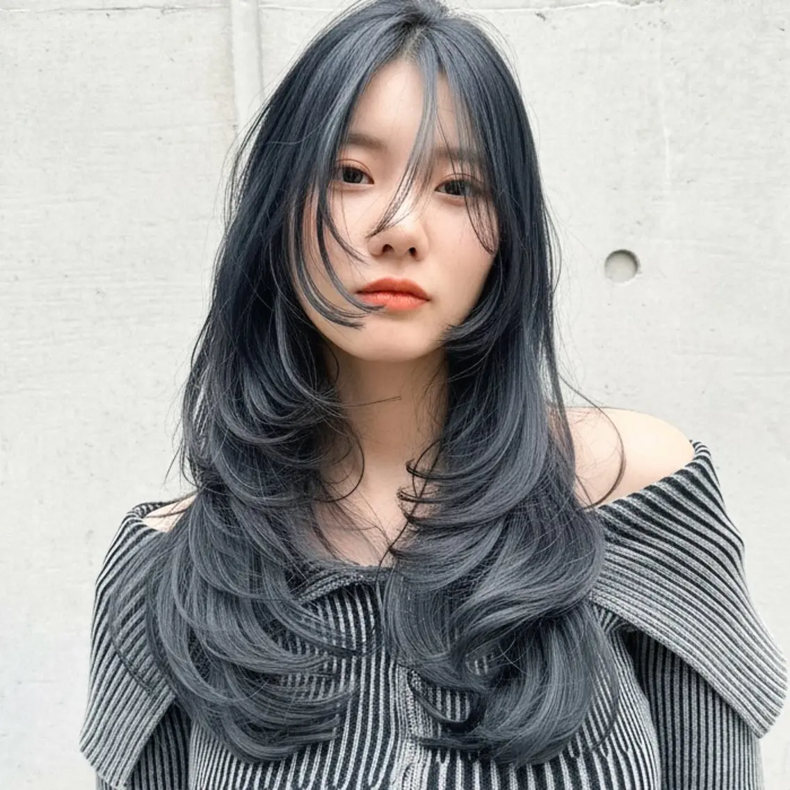 セミロング カット ハッシュカット 田窪珠妃のヘアスタイル