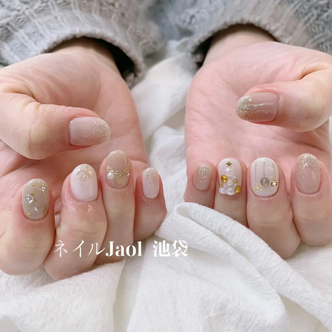 ショート クリスマス ネイルJaol 池袋のネイルデザイン