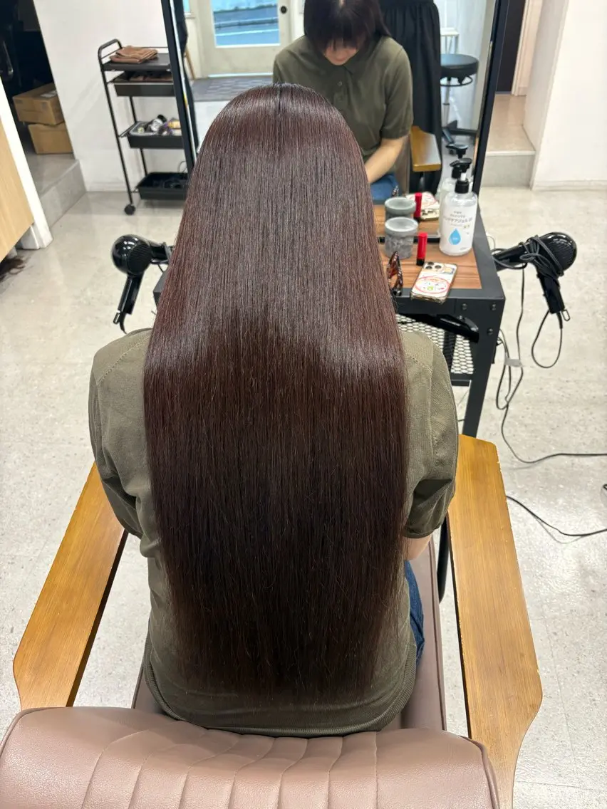 ロング カット 縮毛矯正 🐈外山　ユカリ🐈 モデル募集中のヘアスタイル