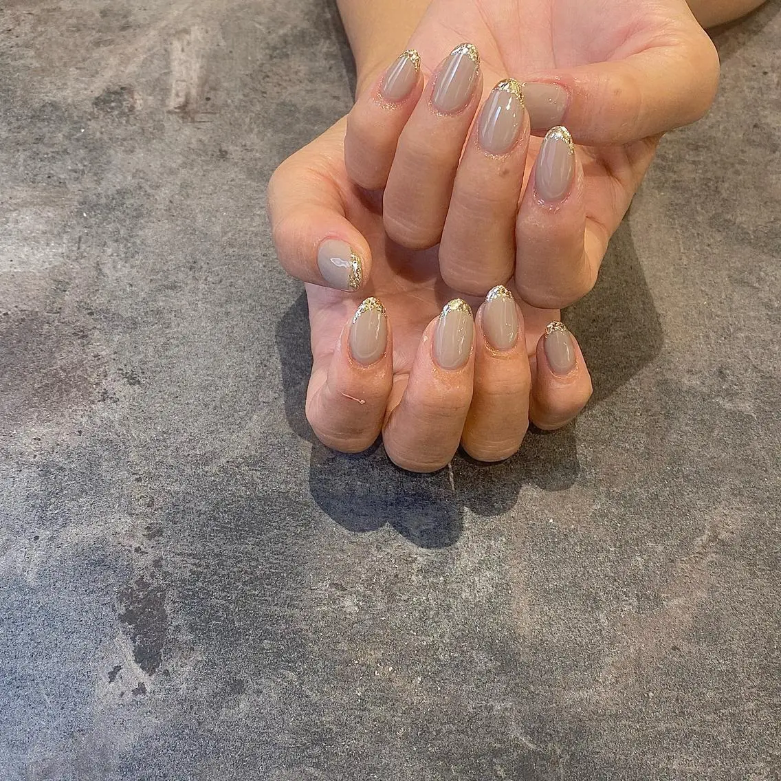 ネイル フレンチネイル ガラスフレンチ ハンドネイル 鶴田୨ৎmaison de NALIのネイルデザイン