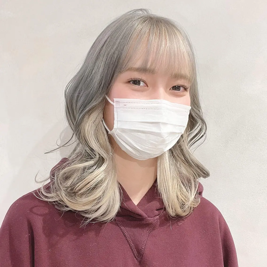 セミロング カラー 髪質改善⌇透明感 カラー⌇川上葵のヘアスタイル