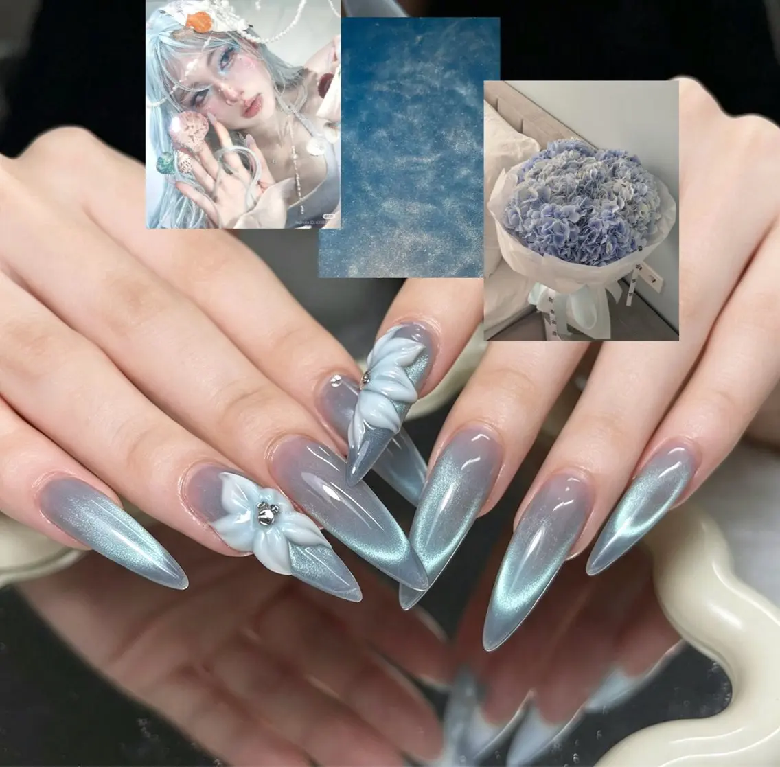 ネイル 長さ出し フレンチネイル ジェルネイル ガーリー キラキラネイル ハンドネイル YUMI Nail kyotoのネイルデザイン