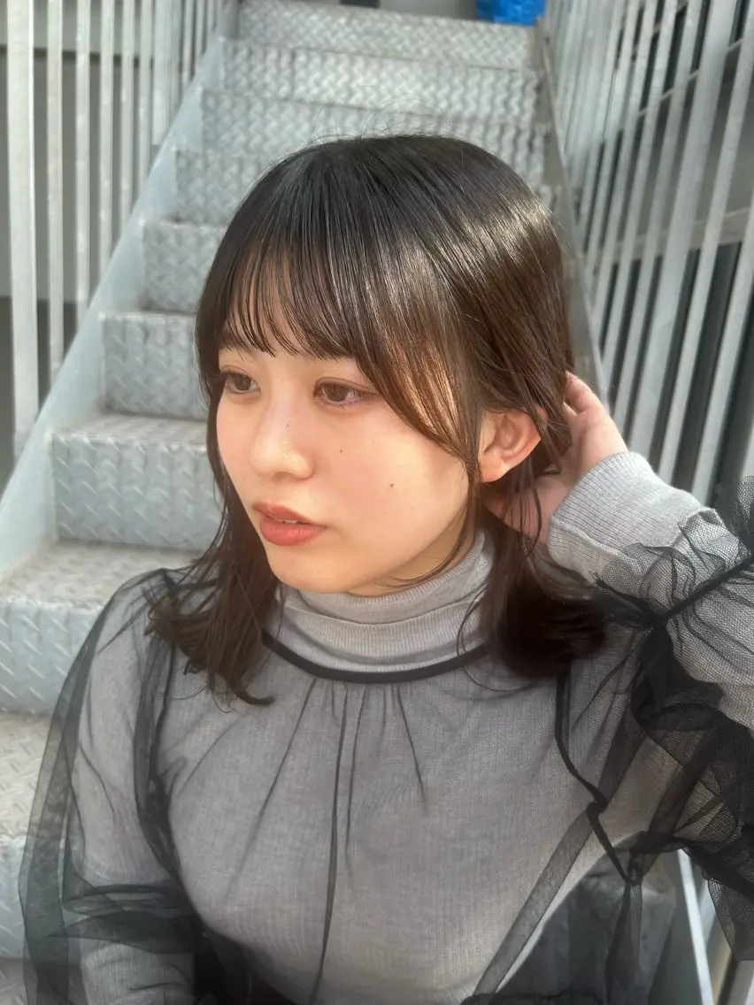 ミディアム カラー デザインカット 似合わせカット 小倉/レイヤー/ 顔周りカット/naoのヘアスタイル