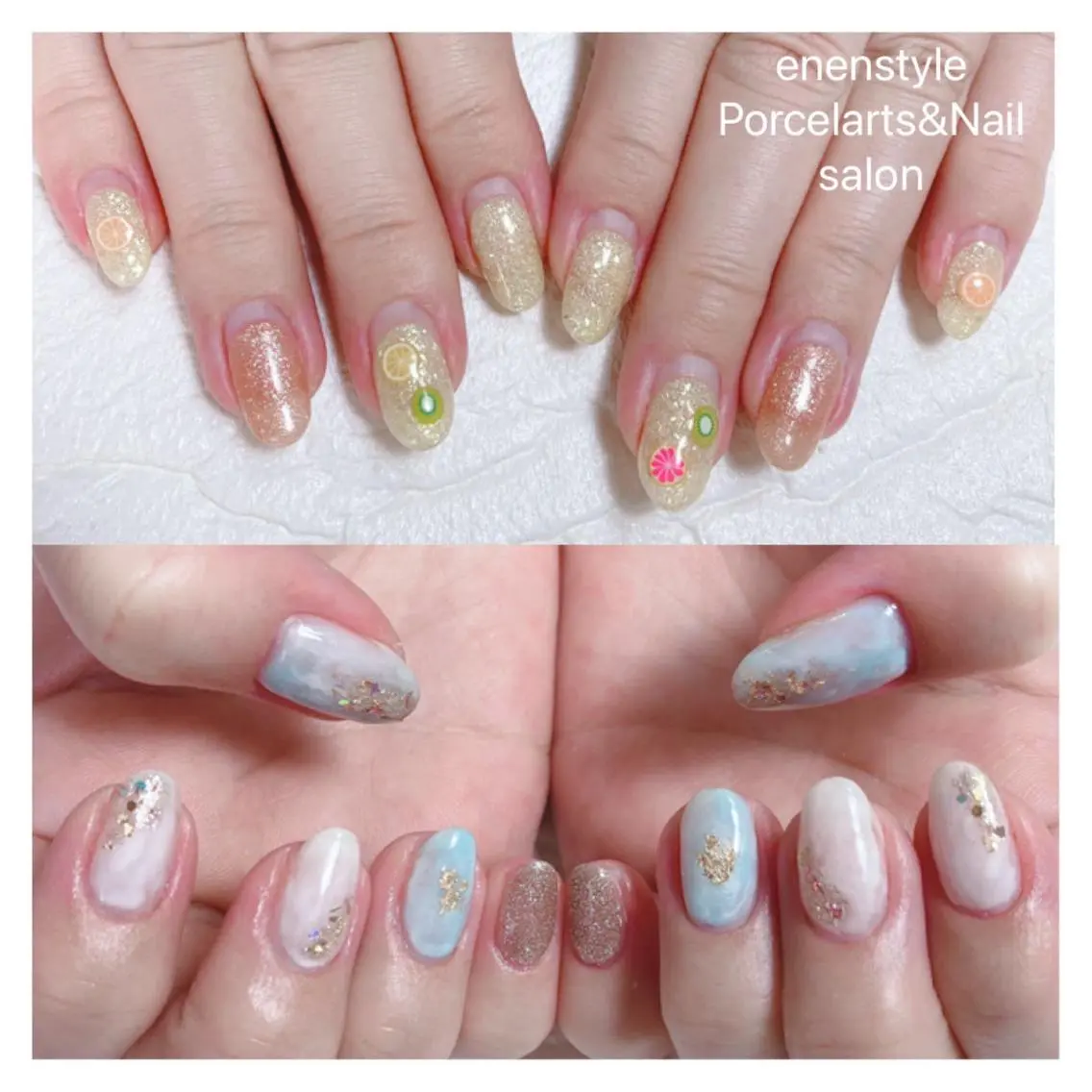 ミディアム ネイル ハンドネイル 🐾enen style 🐾のネイルデザイン
