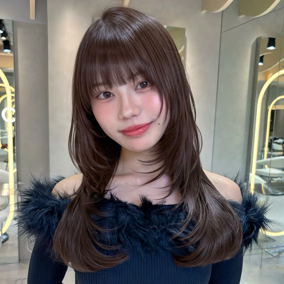 【人気No.1💖】1日1名様限定‼️1万offレイヤーカット+艶カラー+髪質改善トリートメント💎(超音波アイロン付)の写真