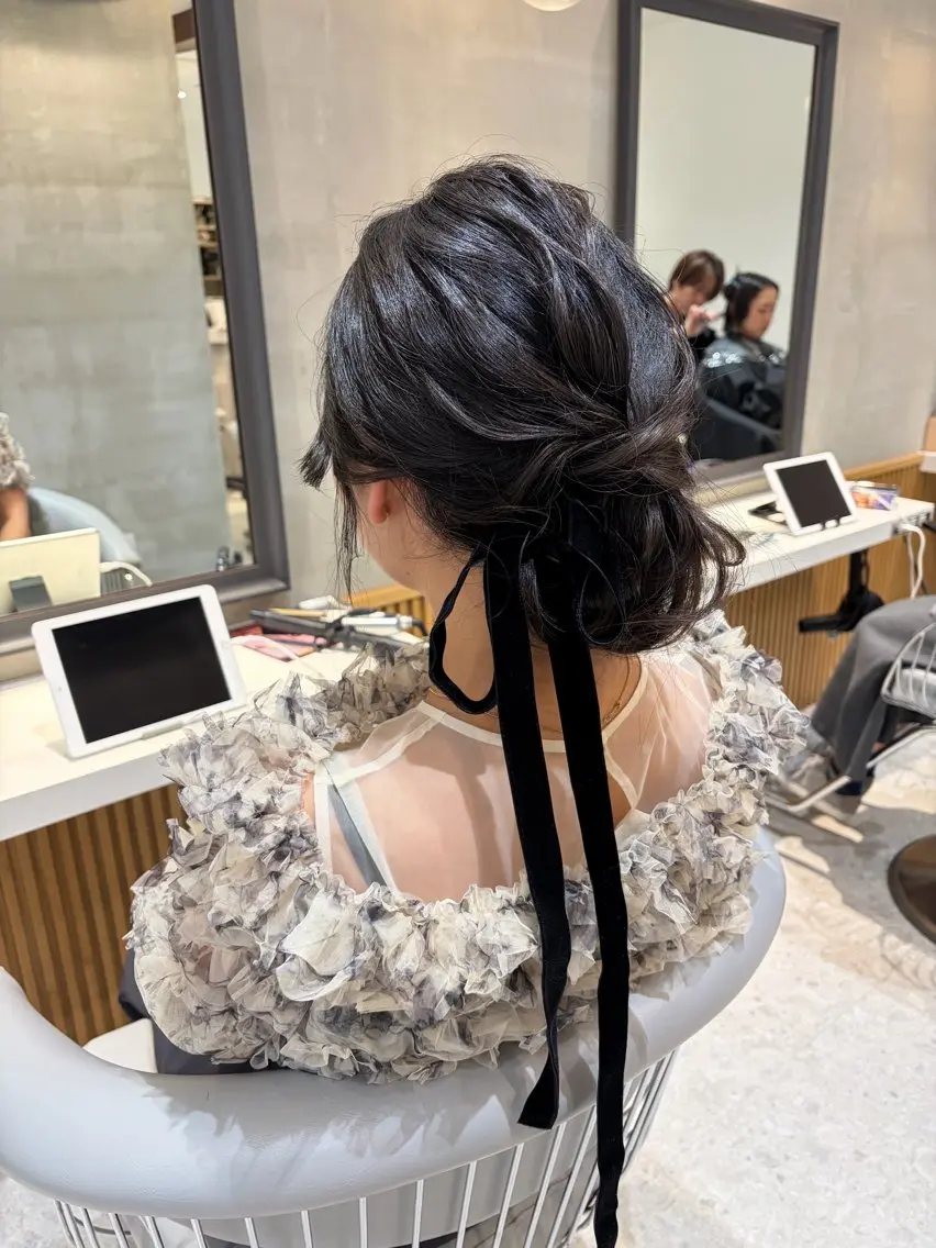 ヘアアレンジ ヘアセット アレンジ/レイヤー 赤み消し/はるかのヘアスタイル