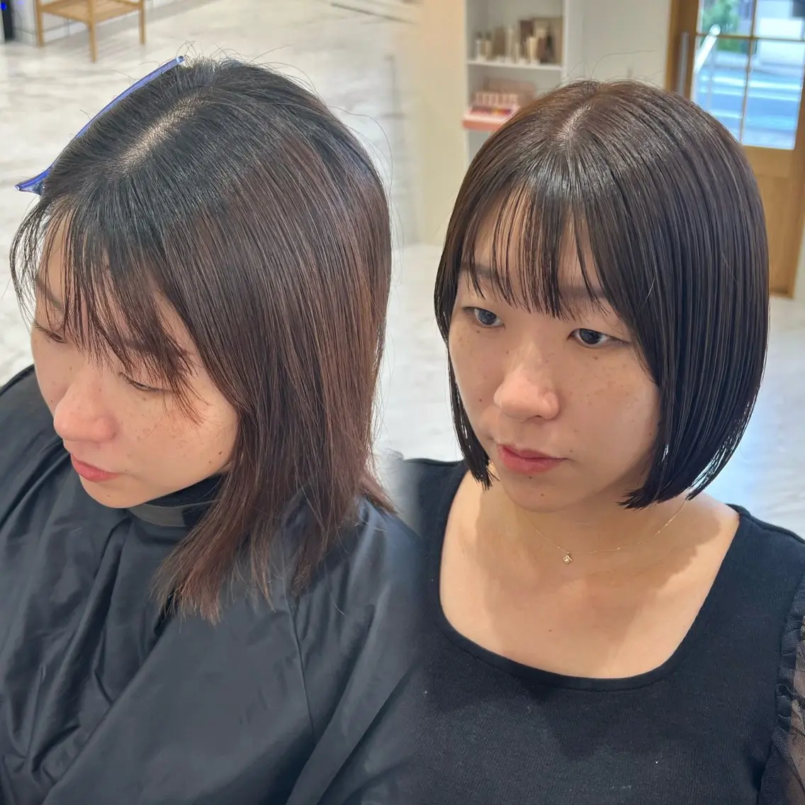 ショート カラー パーマ ボブ 似合わせカット 縮毛矯正 YUUKI/ミニボブ ボブ/髪質改善のヘアスタイル