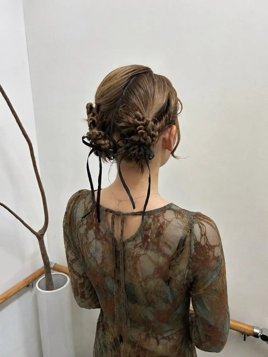 ミディアム ヘアアレンジ ボブ ヘアセット lapis / soraのヘアスタイル