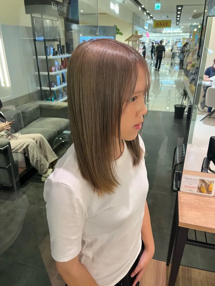 ミディアム ヘアカラー ブリーチ/ ダブルカラー/ツバキのヘアスタイル