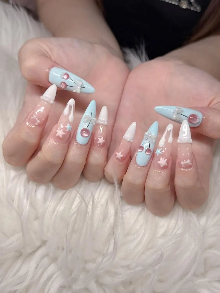 ネイル 長さ出し グラデーション 卒業式 キラキラネイル マグネットネイル ハンドネイル Lee Nailsのネイルデザイン