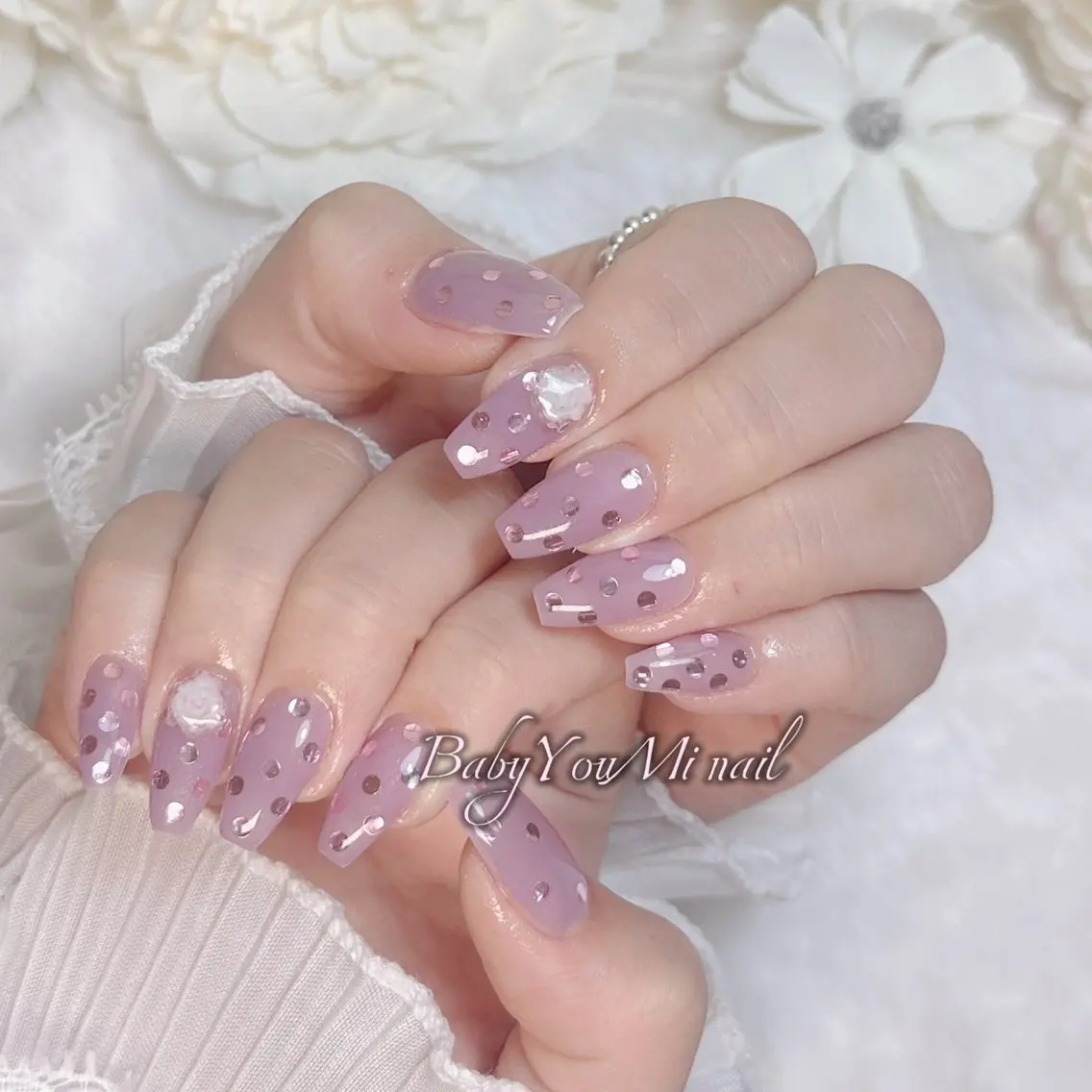 ネイル オーロラネイル 成人式 フットネイル フレンチネイル ジェルネイル ハンドネイル BabyYouMi nailのネイルデザイン