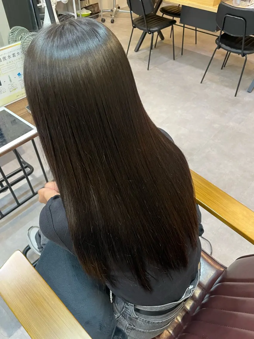 ロング カラー ✨髪質改善カラー✨ ストレート☔脇田のヘアスタイル