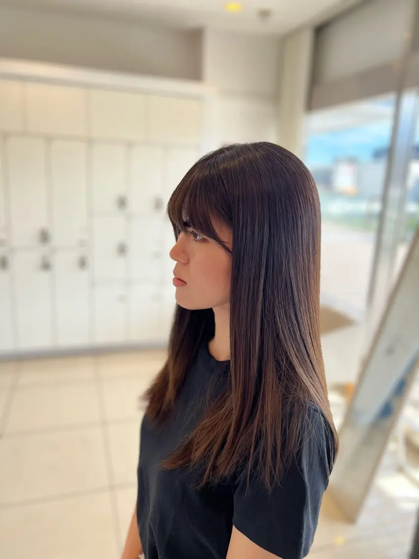 ロング カット 縮毛矯正 金子 直樹のヘアスタイル