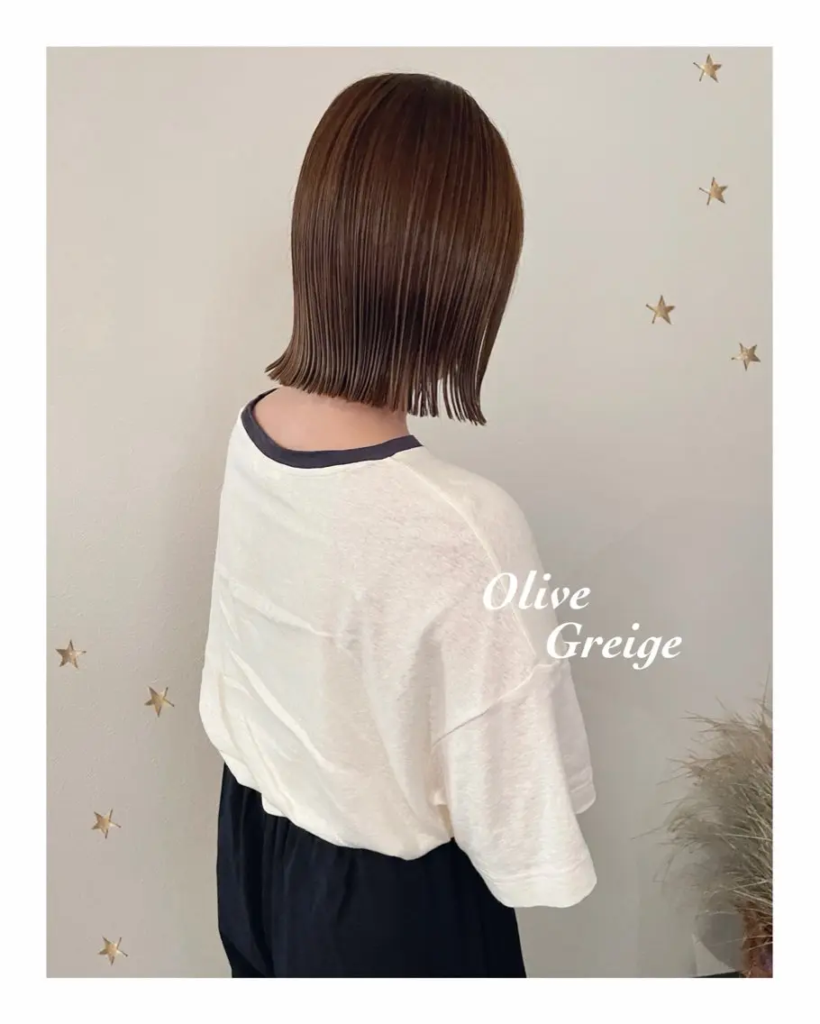 ミディアム カラー カット ヘアカラー 市川 千夏のヘアスタイル