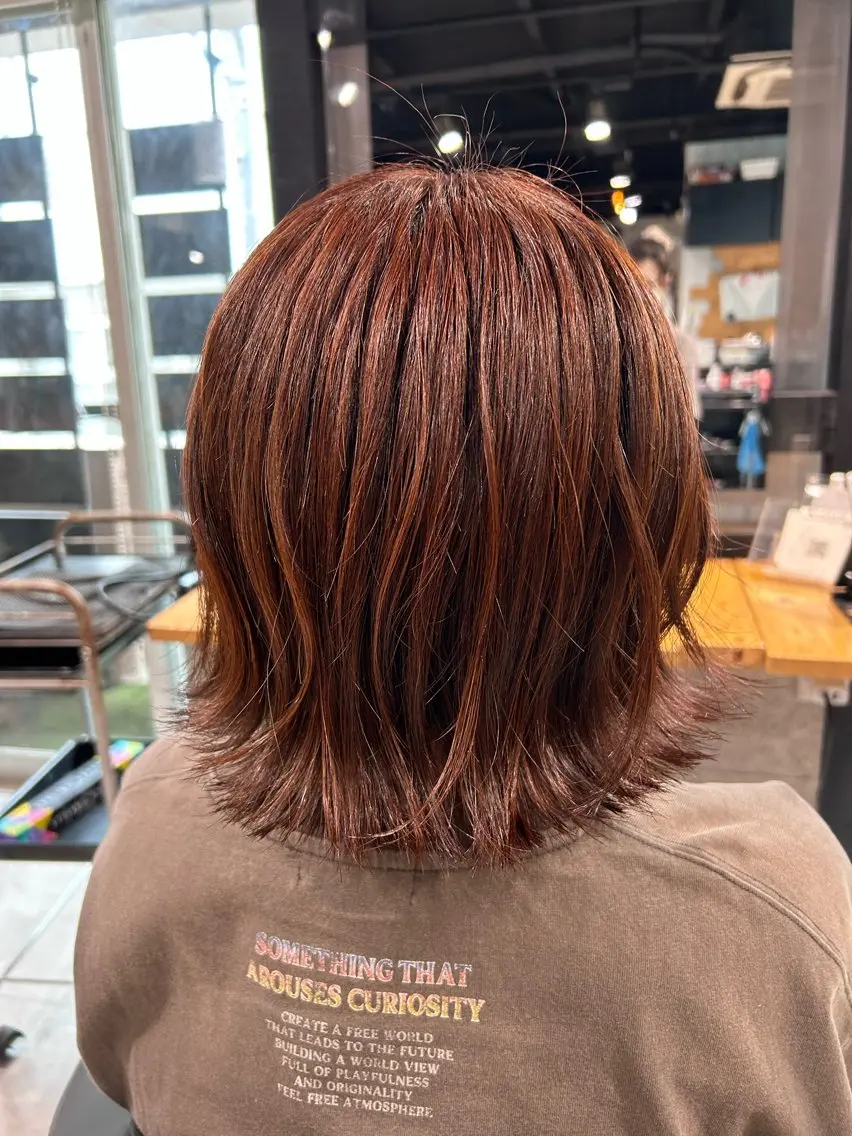 ミディアム ヘアカラー トリートメント ヘッドスパ レイヤーStyle 🪽菜々実のヘアスタイル