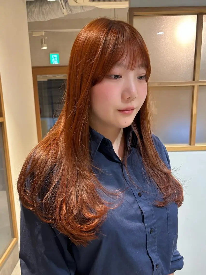 ロング カラー カット ヘアカラー トリートメント mei|顔まわり ×透明感カラーのヘアスタイル