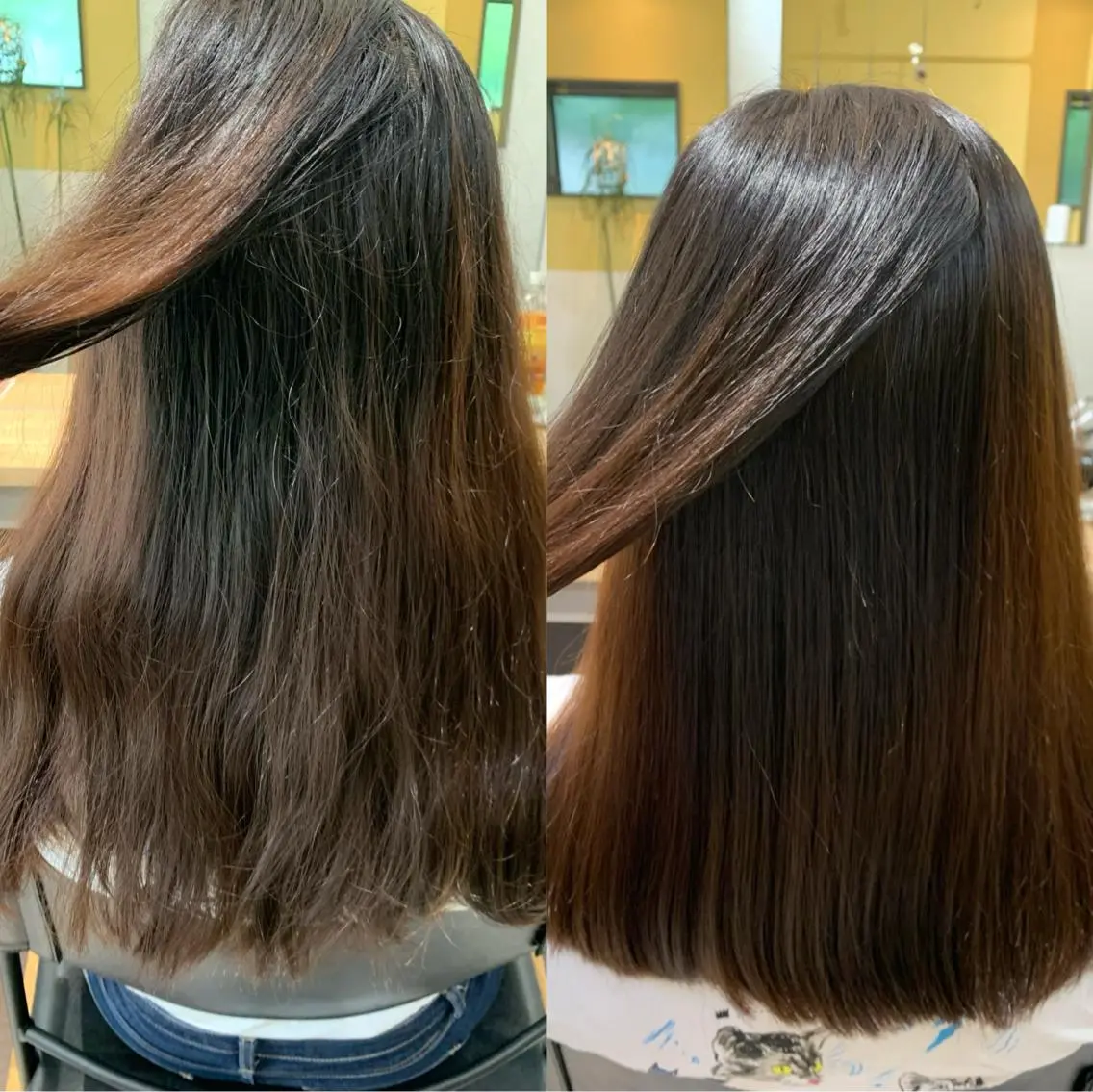 ロング パーマ 縮毛矯正 カット 縮毛矯正 トリートメント hubhair レイヤー/透明感のヘアスタイル