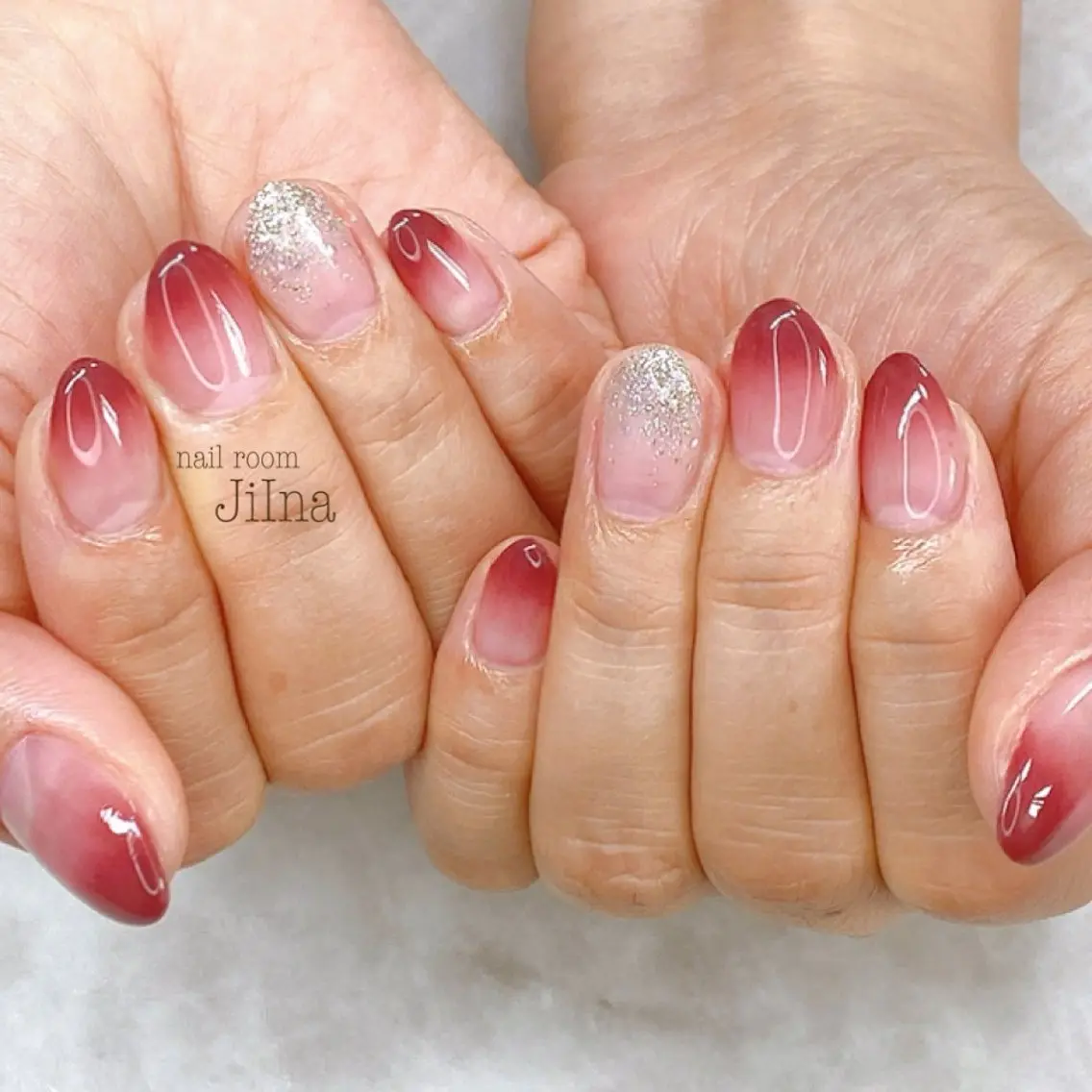 ネイル ラメ(グリッター) ラメグラデーション JiIna nailのネイルデザイン