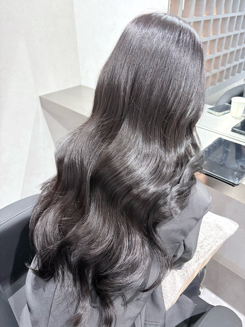 ロング カラー ヘアアレンジ 黒髪 透明感カラー ラベンダーカラー ヘアカラー トリートメント 透明感カラー/顔周り カット🌸サクラ🌸のヘアスタイル
