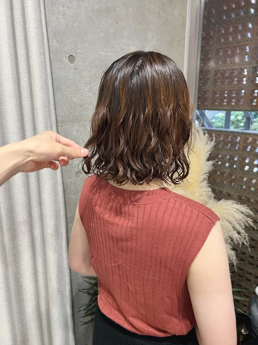 ショート パーマ カット パーマ トリートメント ボブパーマコテ巻き風 パーマNo1深江秀平のヘアスタイル