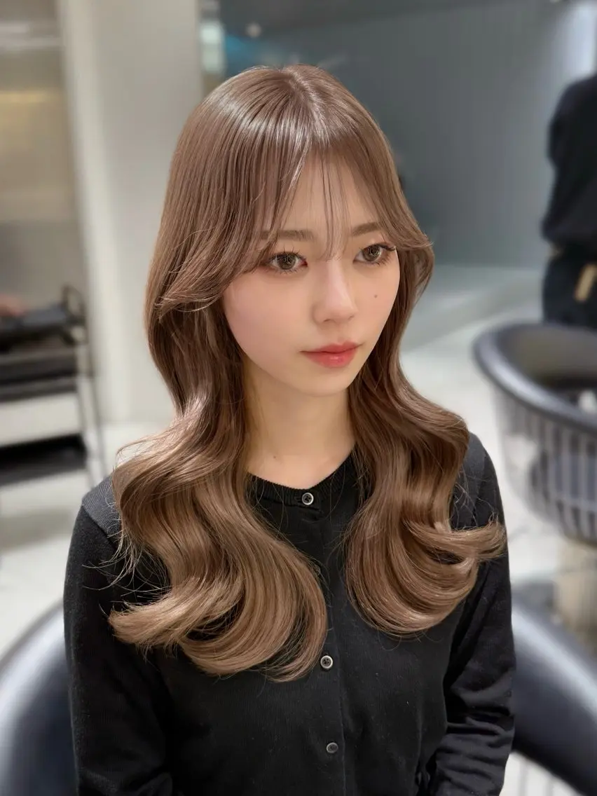 カラー ベージュカラー ブリーチ ヘアカラー ユナ hearts.店長のヘアスタイル