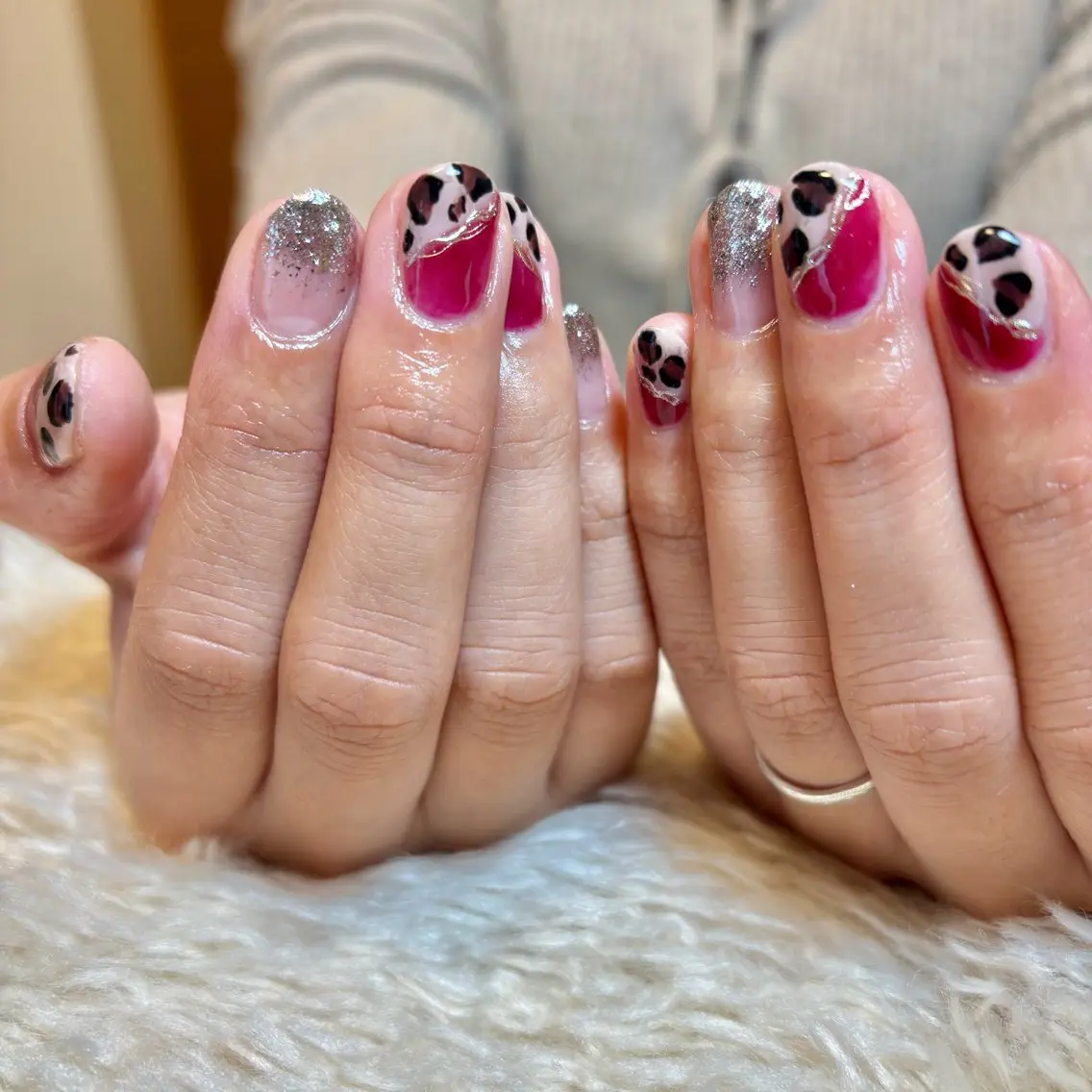 ネイル アニマル柄 ボルドー nailsalon kiii'sのネイルデザイン