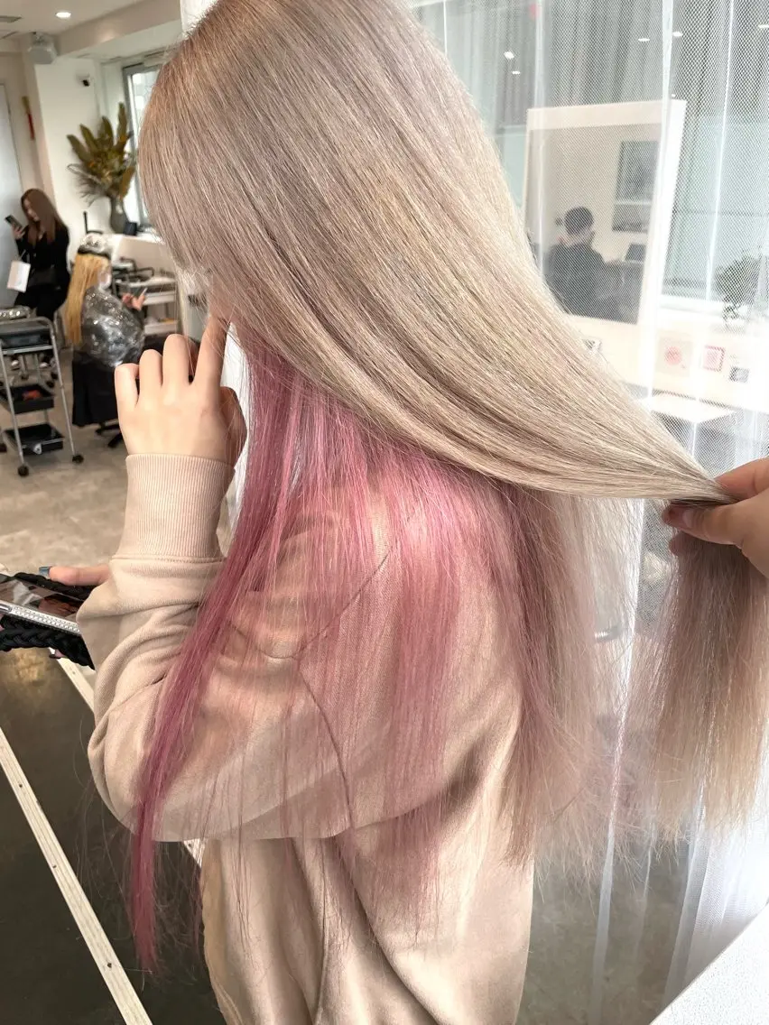 ロング カラー ヘアカラー 京都美容師 塩のヘアスタイル