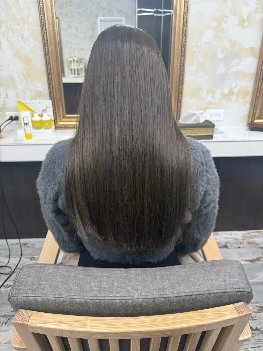 ロング カラー グレージュ 髪質改善 Rang柏 髪質改善No1のヘアスタイル
