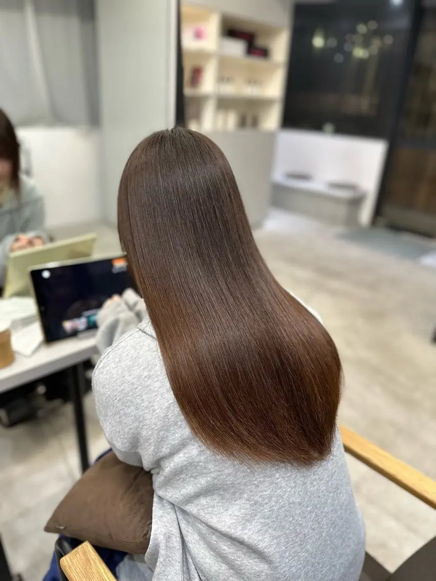ロング パーマ 縮毛矯正 ハイトーンカラー が絶対可愛い✨泰聖✨のヘアスタイル