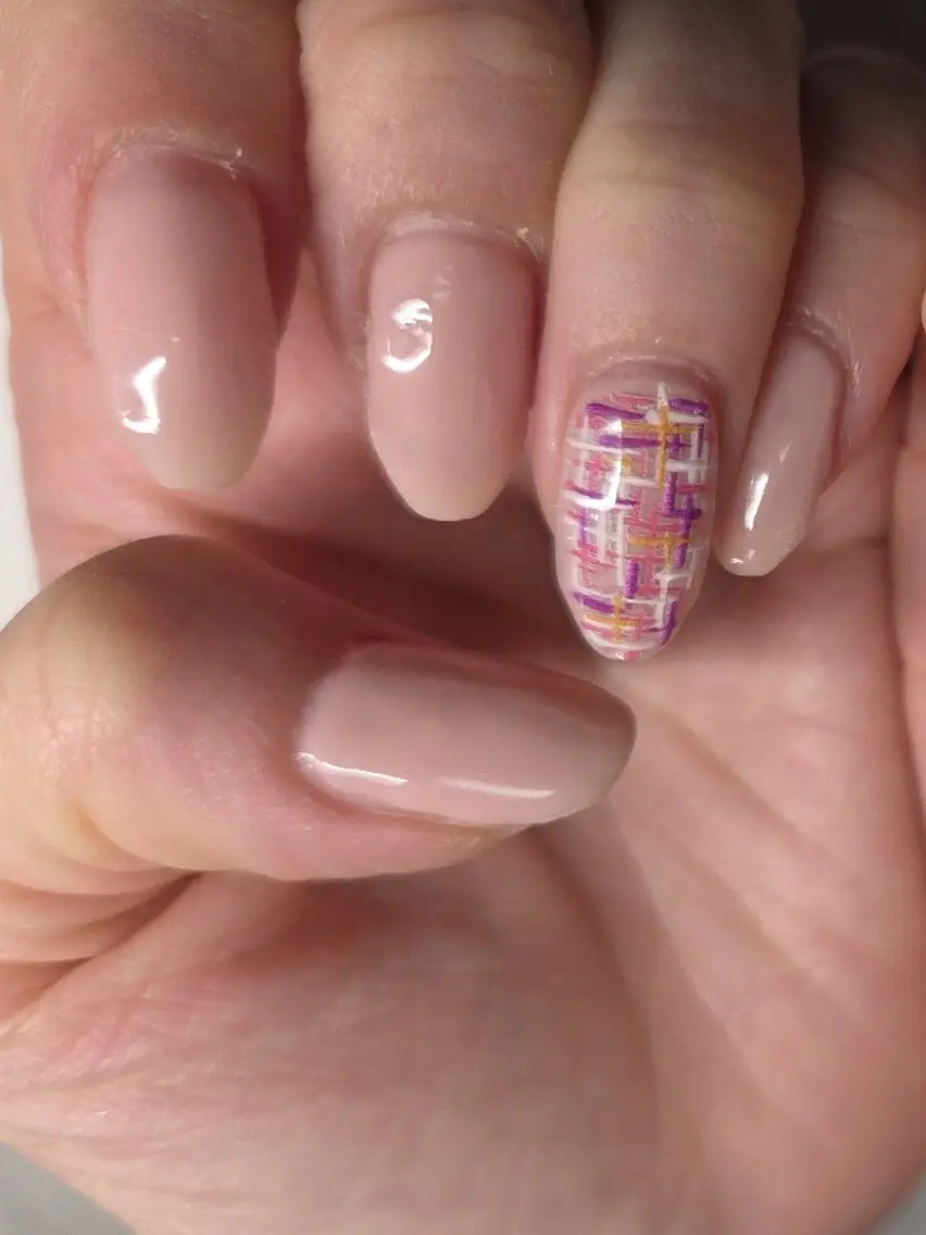 ネイル オフィスネイル シンプルネイル 春ネイル ツイードネイル nailsaron kohiroのネイルデザイン