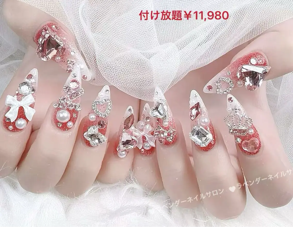 ハンド💅✨パーツ付け放題/持ち込みデザイン✨キラキラネイル💅¥11,980の写真