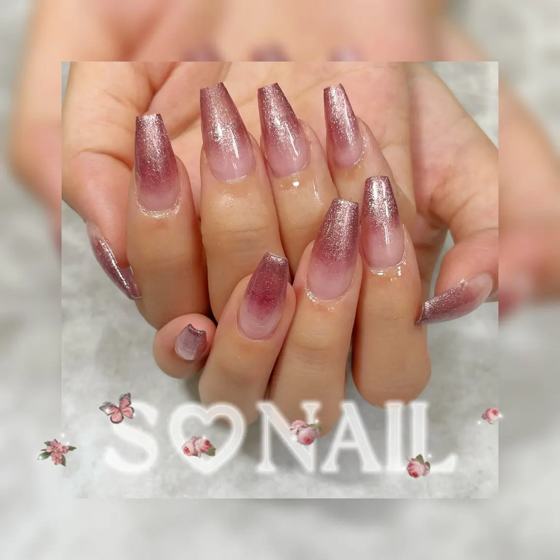 ネイル グラデーション ラメ(グリッター) ラメグラデーション ハンドネイル S.NAIL Suuのネイルデザイン