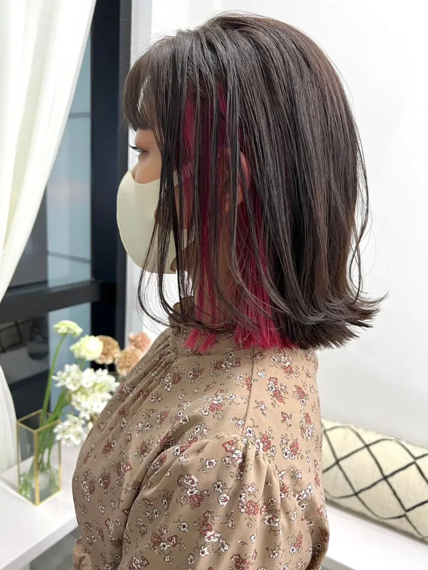 ミディアム カラー ヘアカラー トリートメント NIKO/名古屋/ 髪質改善/艶髪のヘアスタイル