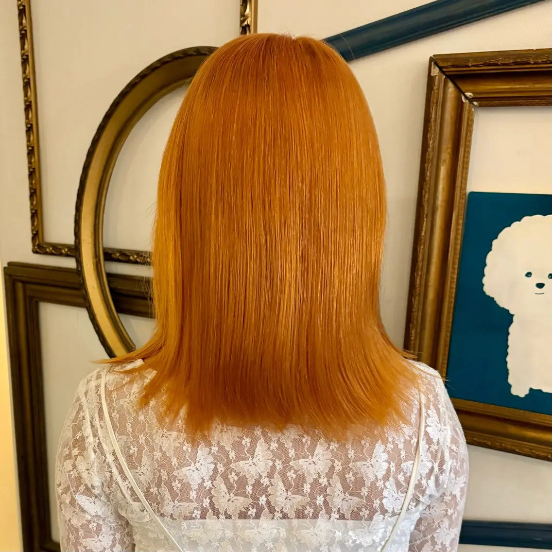 ミディアム カラー ブリーチ 縮毛矯正 飯田 実歩(じっぽ)のヘアスタイル