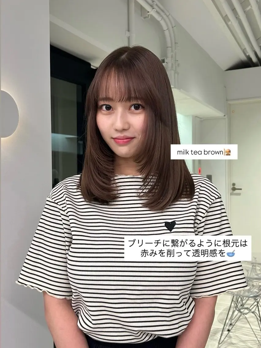 ミディアム カラー カット ヘアカラー lomalia moekaのヘアスタイル
