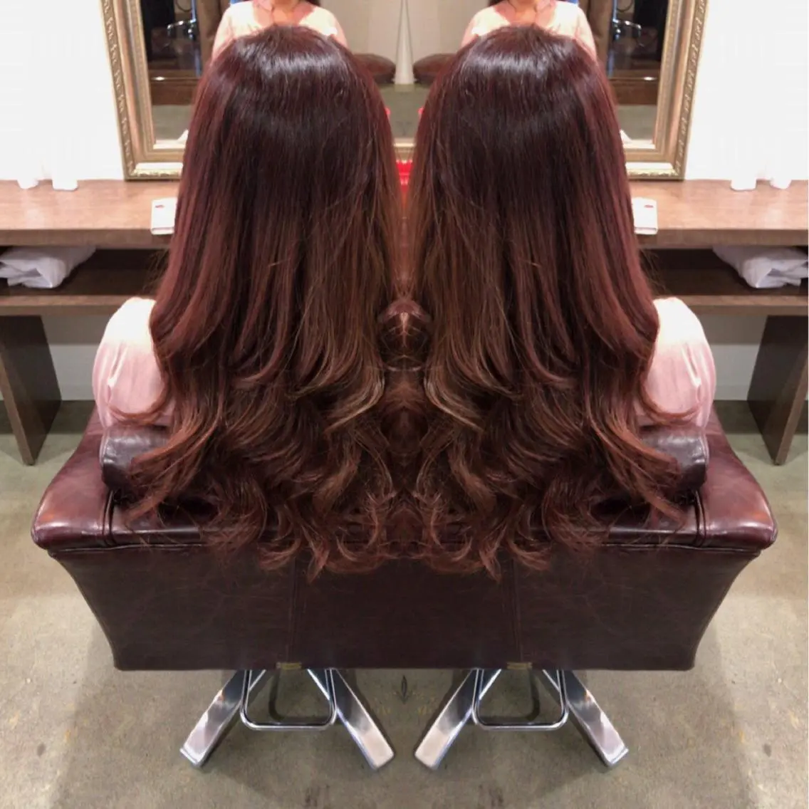 セミロング カラー レイヤーカット匠 イソザキノリユキのヘアスタイル