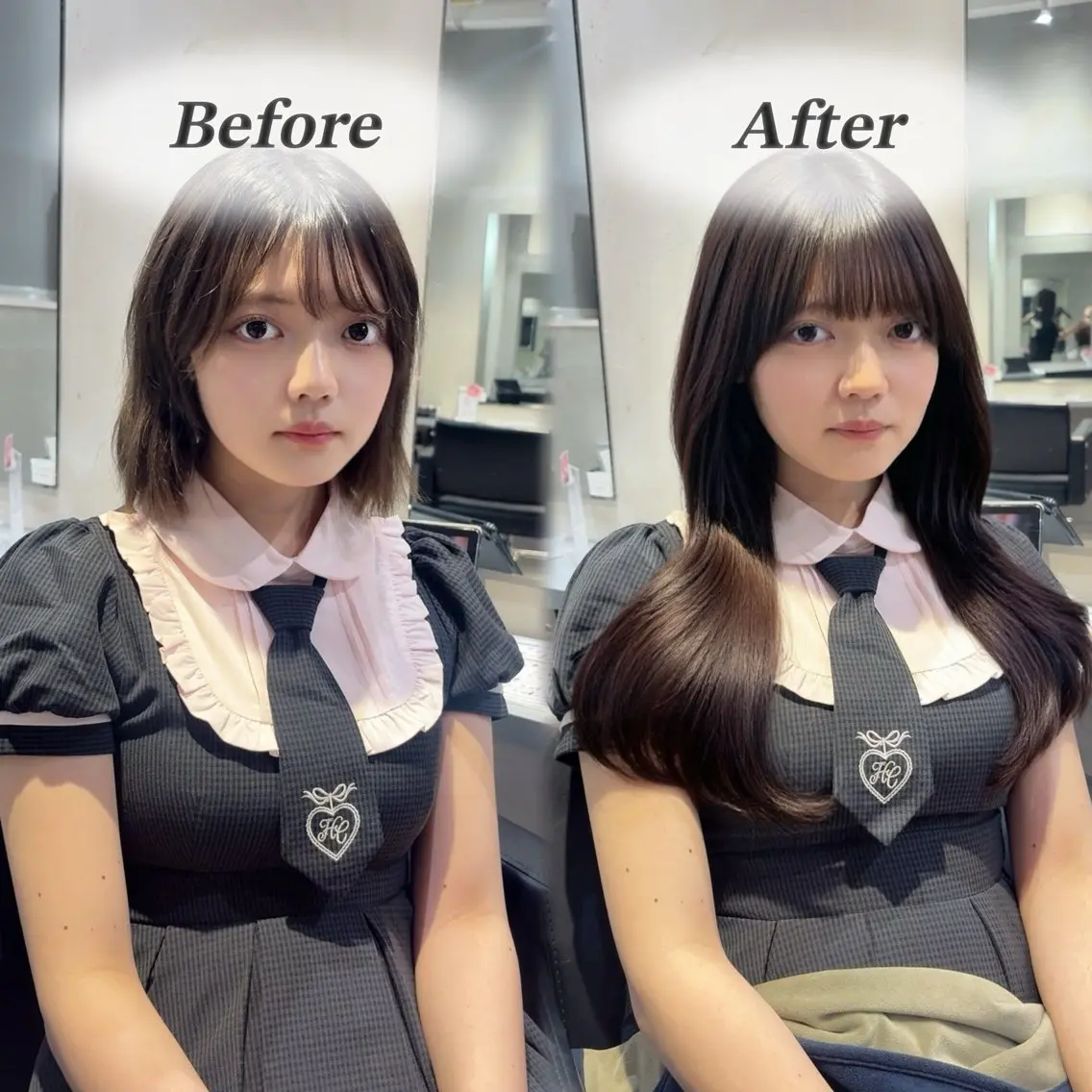 ロング エクステ 艶髪×透明感カラー ののかのヘアスタイル