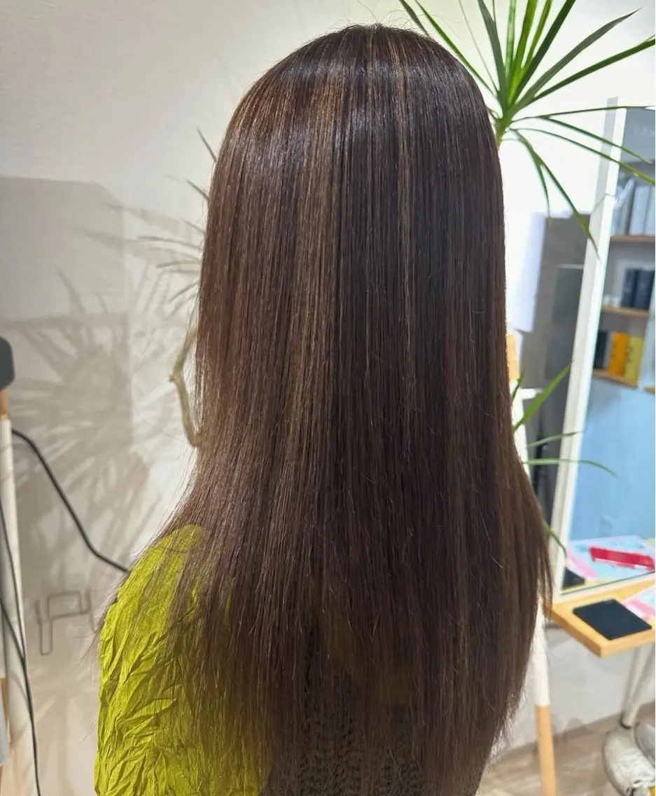 ロング 縮毛矯正 小山内 遥のヘアスタイル