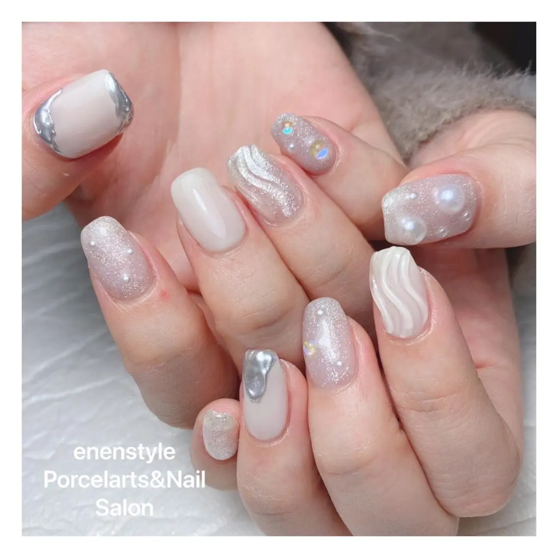 ミディアム ネイル アイブロウ 🐾enen style 🐾のネイルデザイン