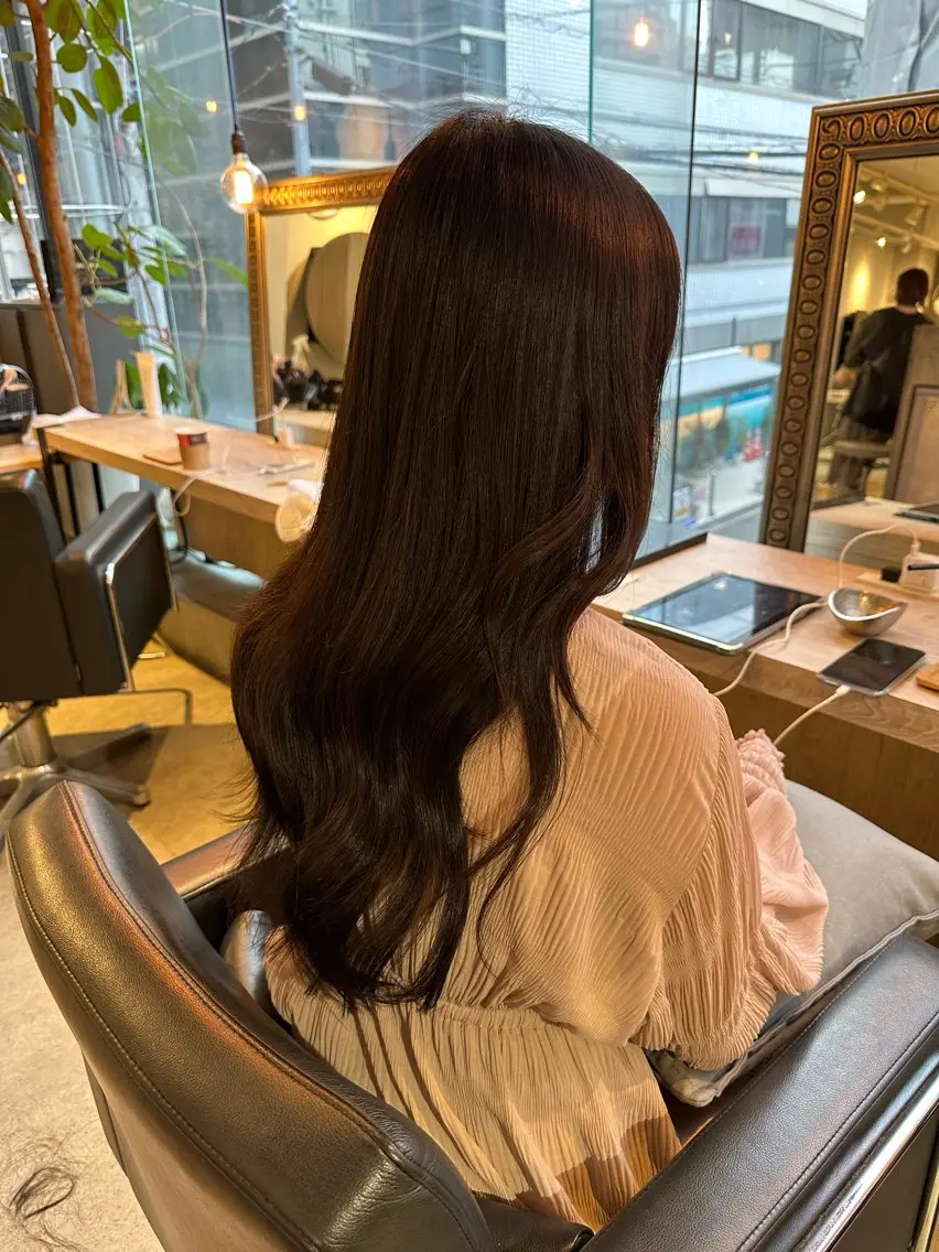 ロング カラー カット ヘアカラー エクステ 美髪・シールエクステ ホソタニリョウコのヘアスタイル