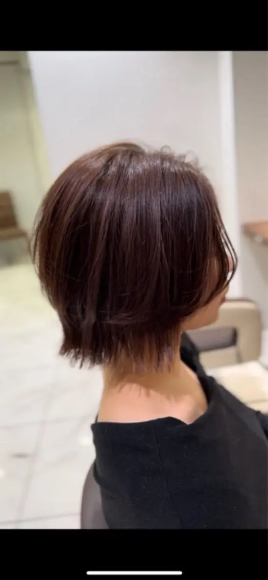 ショート ボブレイヤー ピンクブラウン ボブ レイヤーカット ash平井店/永木 空✂️のヘアスタイル