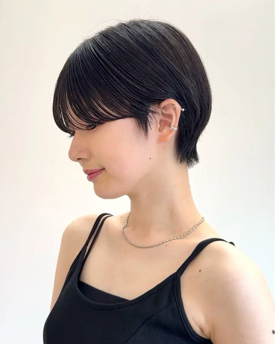 ショート カラー ショートボブ 丸みショート ボブ 似合わせカット ショートヘア カット ヘアカラー トリートメント ショート/ボブ/パー マ原宿🪷Akinaのヘアスタイル