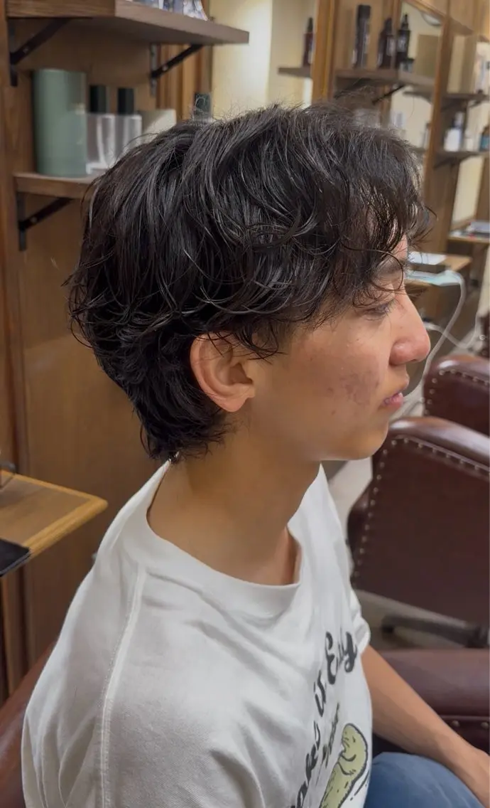 パーマ メンズ カット パーマ 艶髪💎CLUTCH 透明感🫧RIHOのヘアスタイル