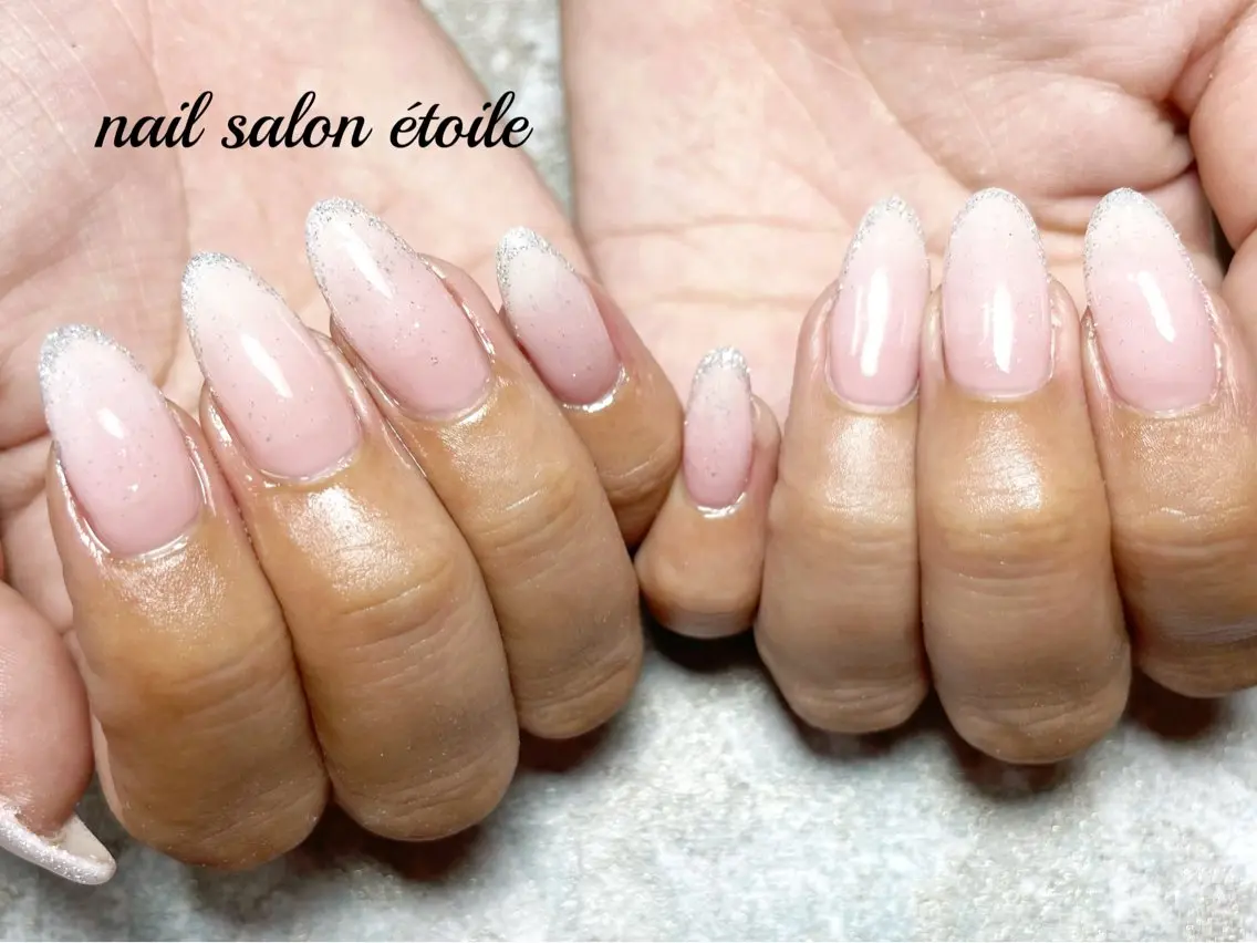 ネイル フラッシュネイル フレンチネイル グラデーション キラキラネイル シンプルネイル ハンドネイル nail salon étoileのネイルデザイン