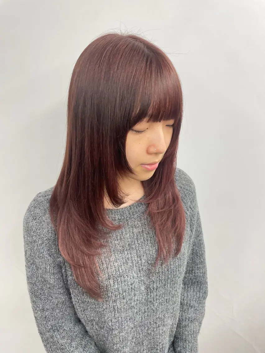 セミロング レイヤーカット 𝙃𝘼𝙍𝙐🎀 韓国×エクステのヘアスタイル